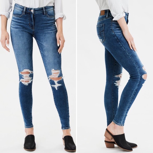 American Eagle Outfitters Denim - ⭐️NWOT⭐️American Eagle Distressed Hi Rise Jeggings